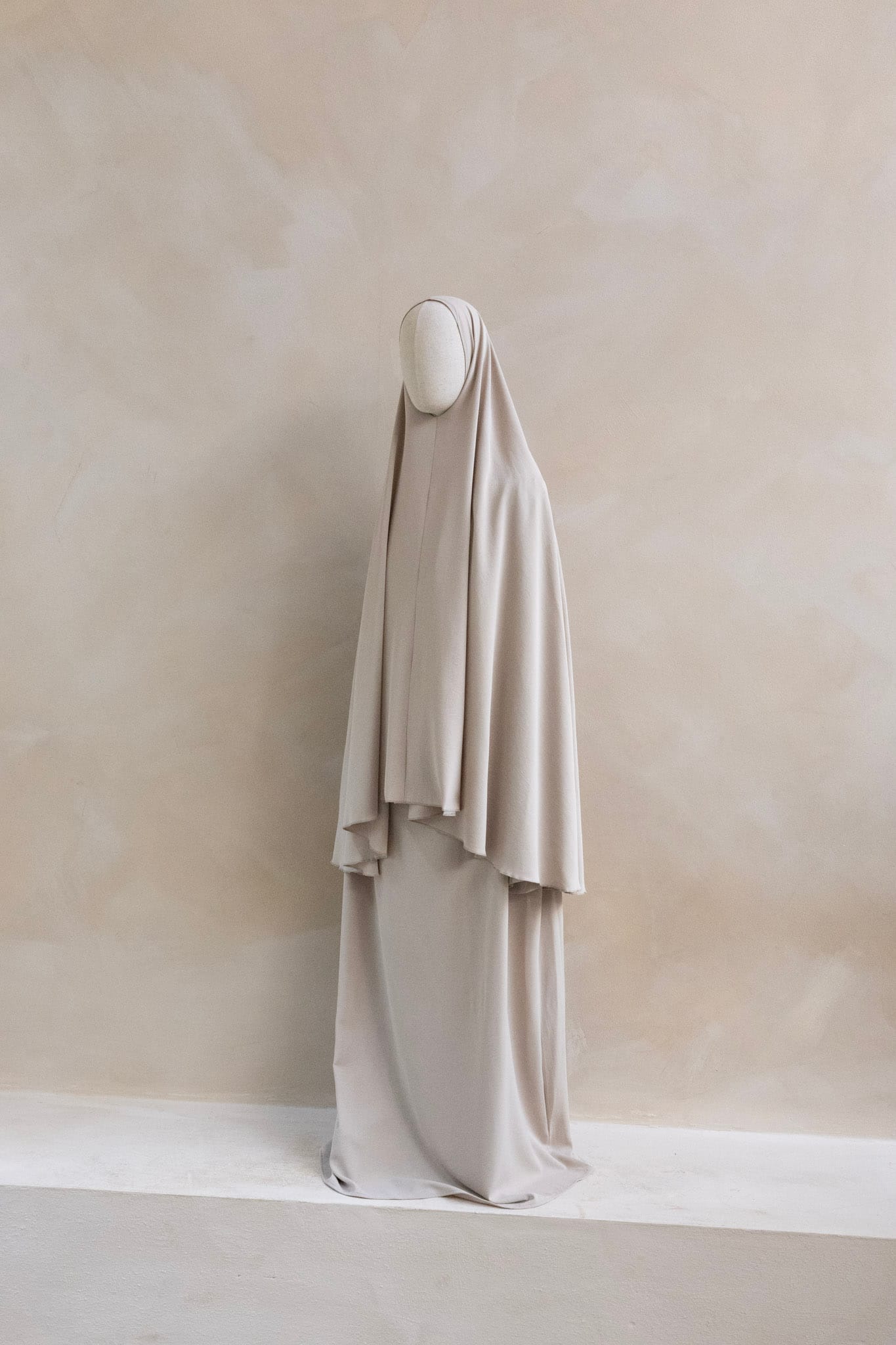 226-AI0A1604 Drape Khimaar - Light Beige - Afbeelding 1