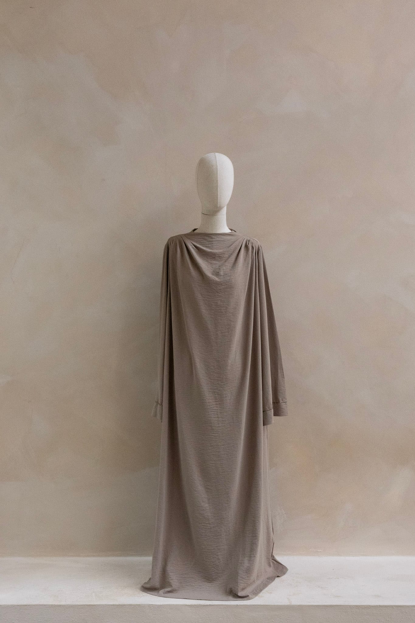 235-AI0A1613 Drape Abaya - Taupe - Afbeelding 1